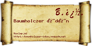 Baumholczer Ödön névjegykártya